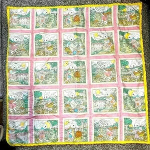 Vintage Peter Rabbit handmade baby blanket quilt